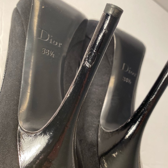 Christian Dior pumps Heels Suede leather black 38.5 - Picture 9 of 11